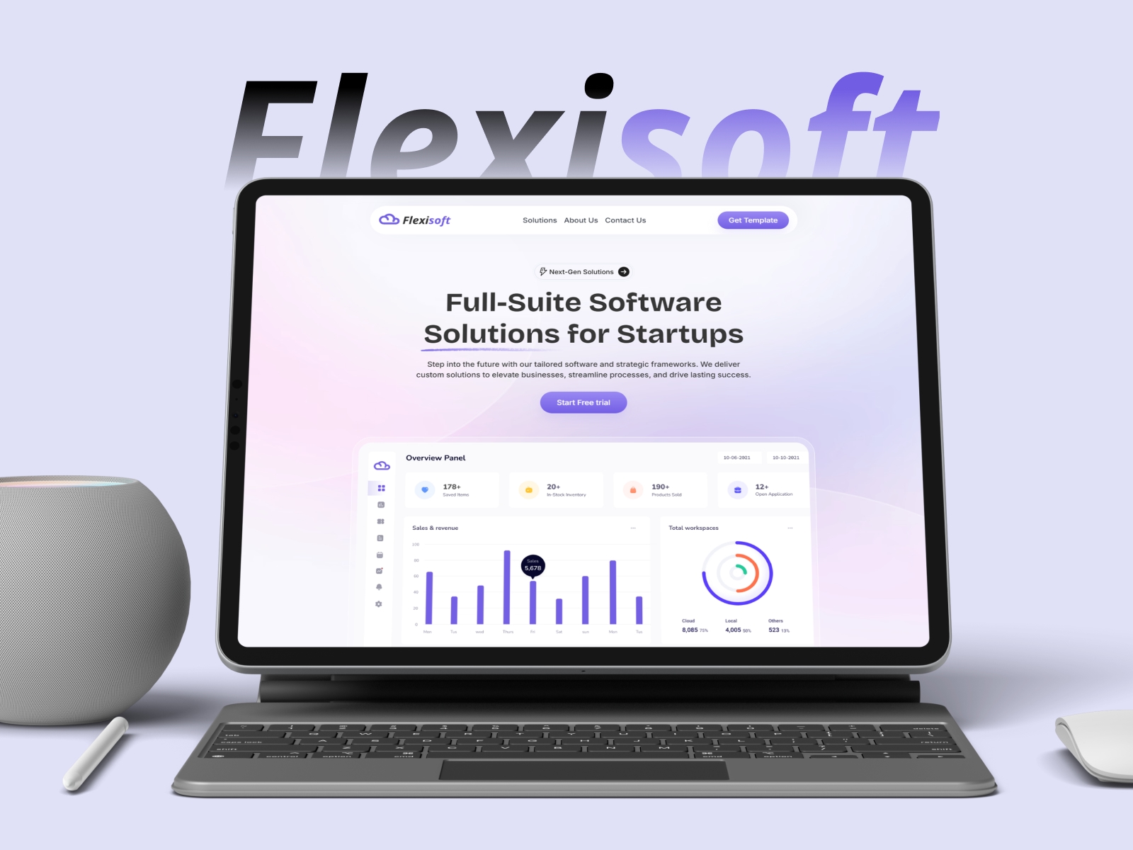 Screenshot 1 for Flexisoft, a Framer Marketplace template by Framer Geeks.