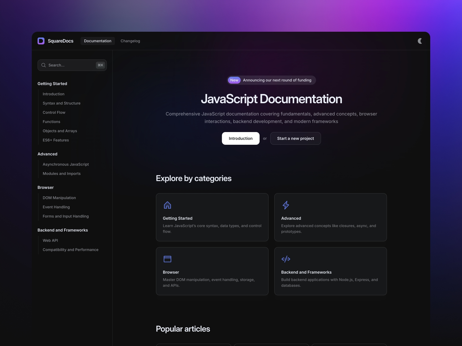 Squaredocs Framer Template