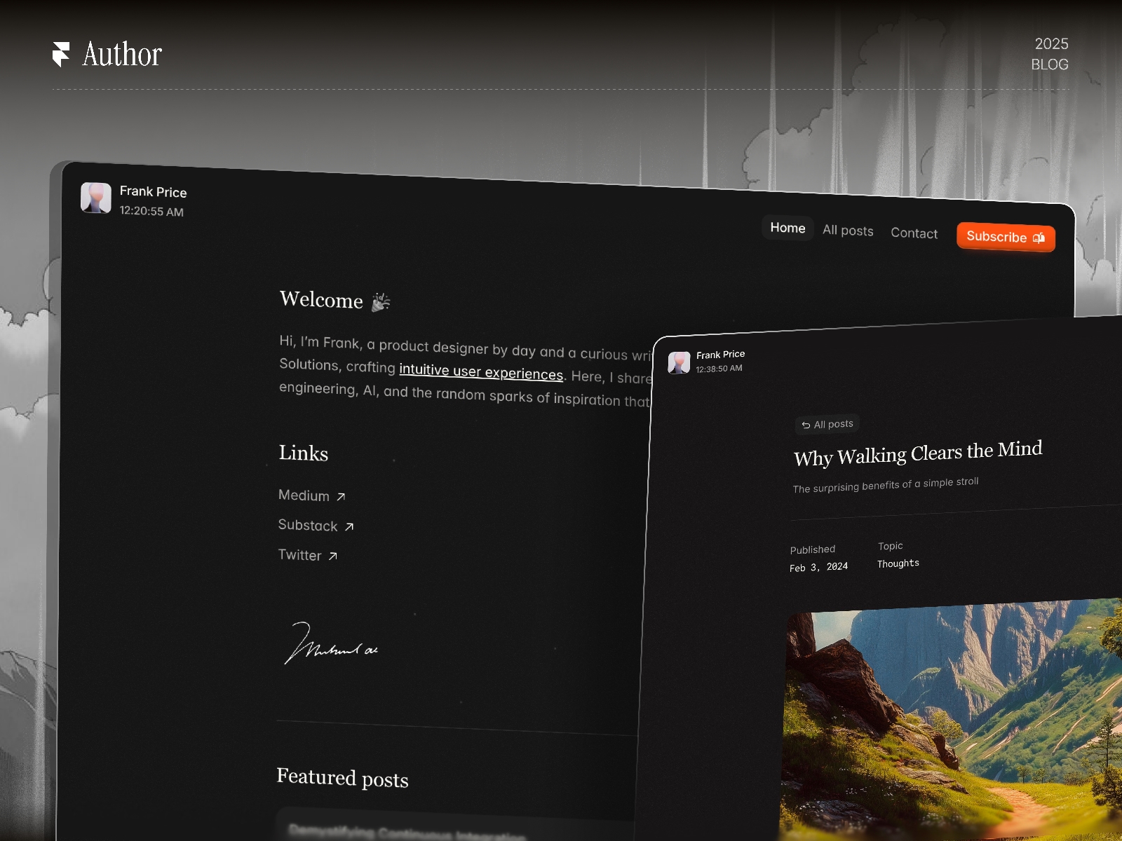 Author Framer Template