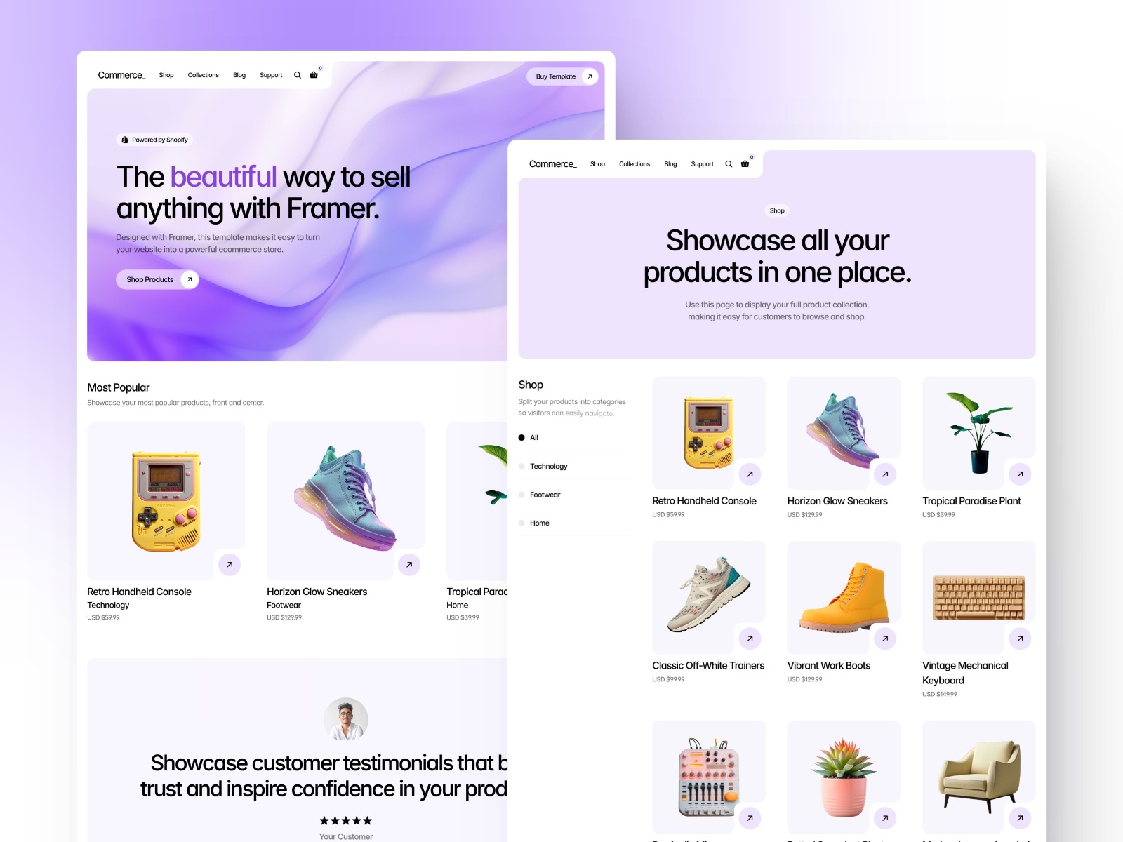 Commerce Framer Template