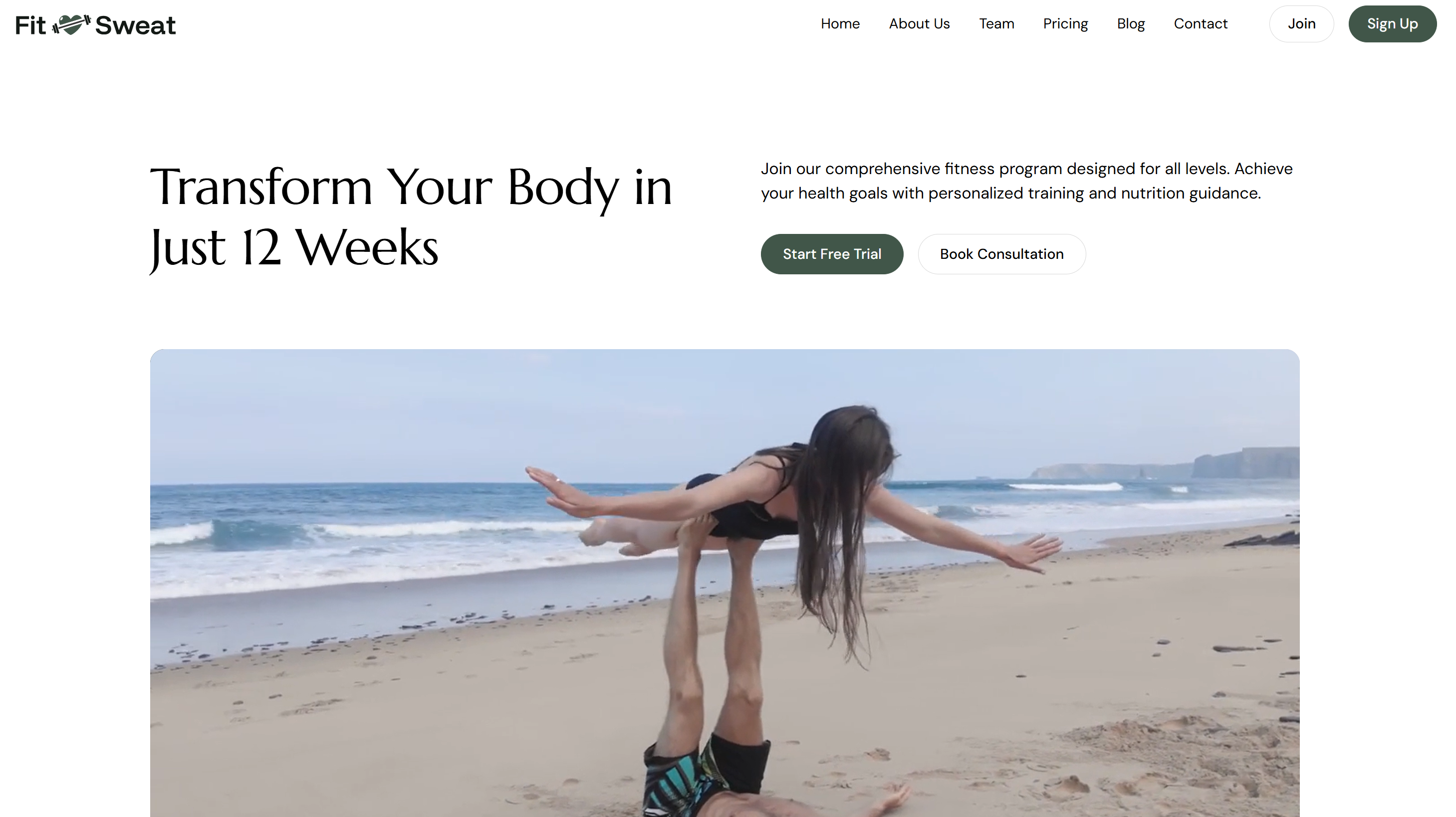 FitSweat - Free Webflow Template