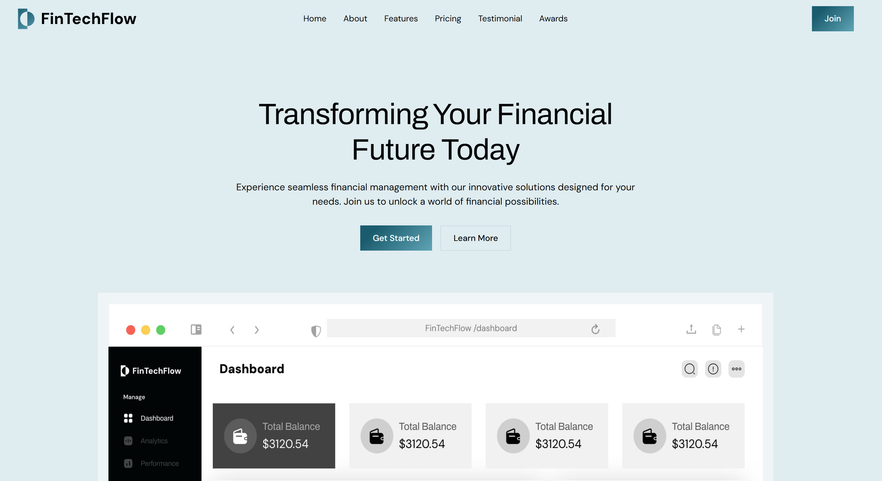 FinTechFlow - Free SaaS Template