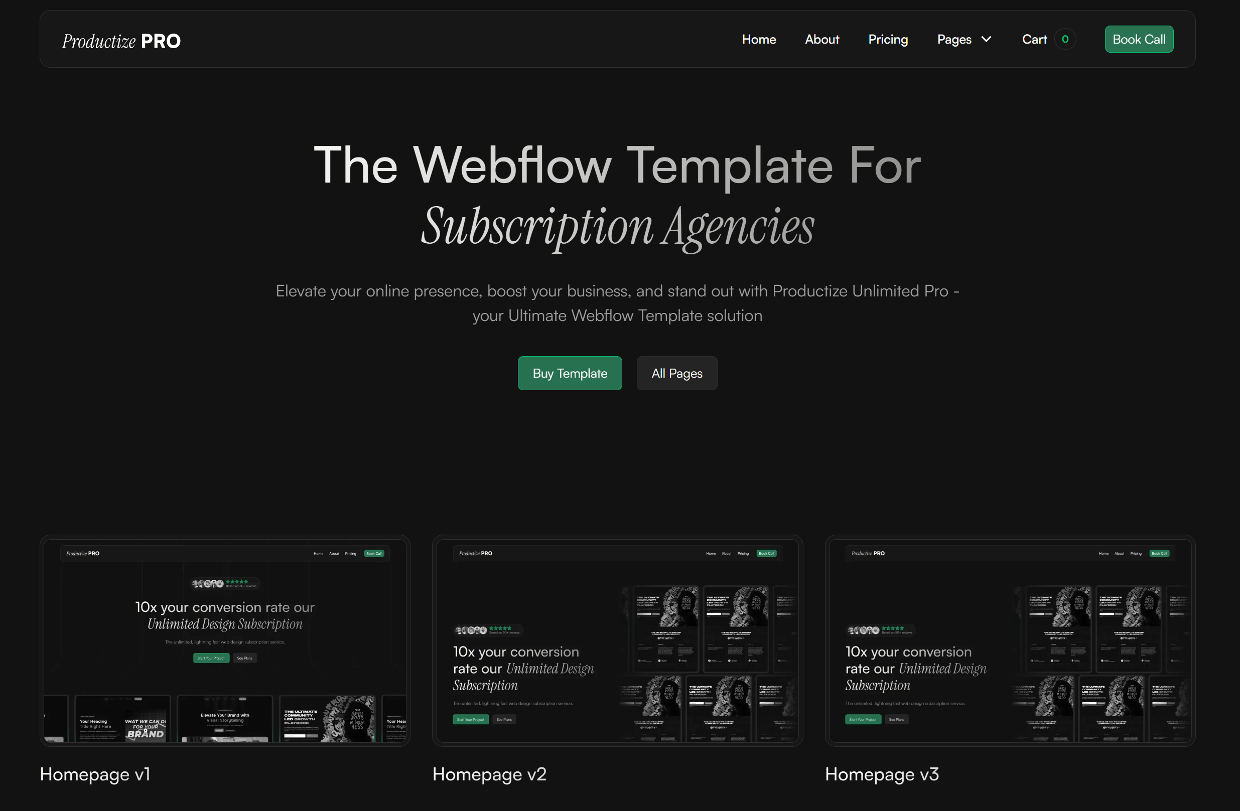 Productize Unlimited PRO Webflow Template