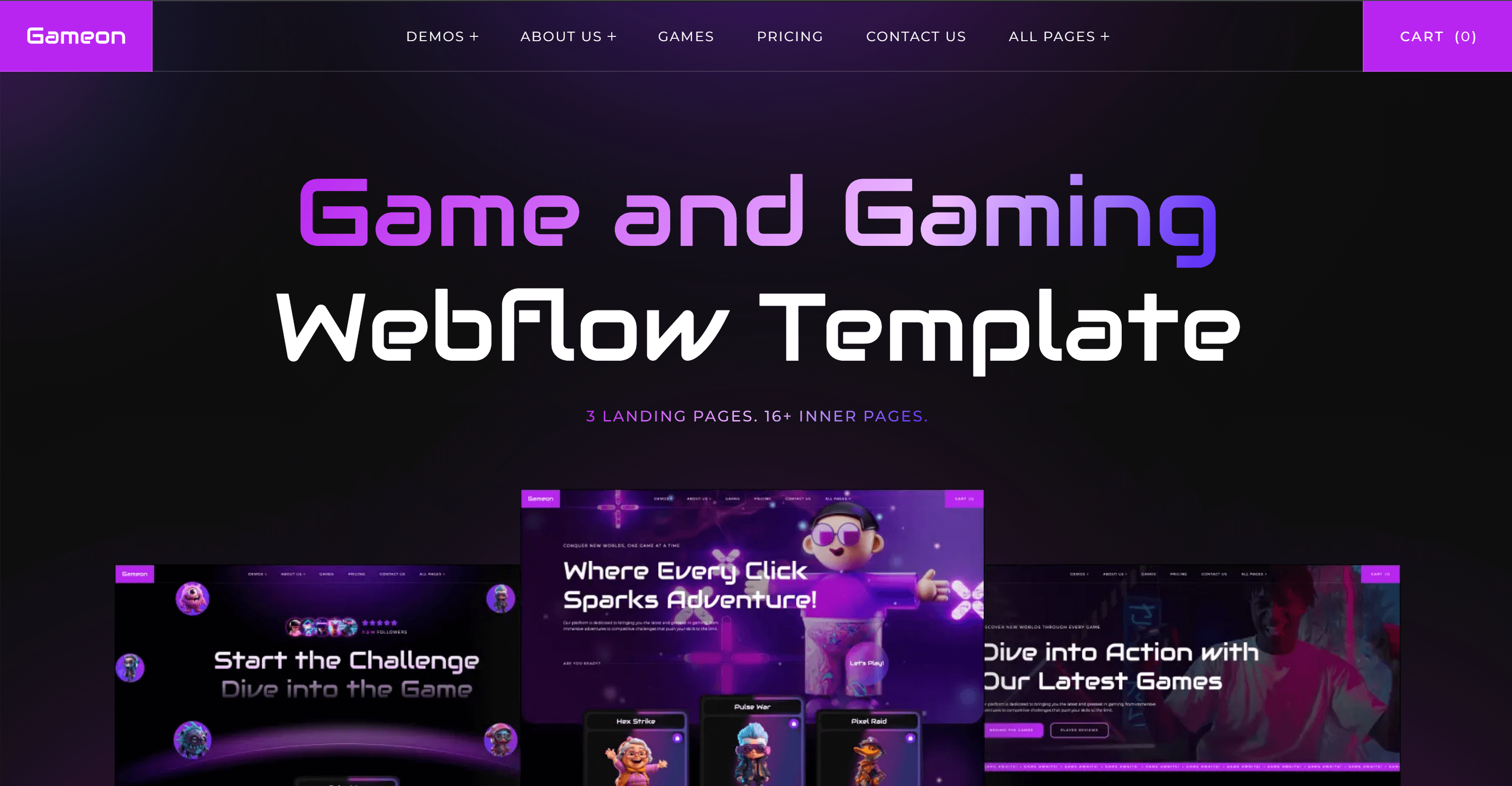 GameOn 128 Webflow Template