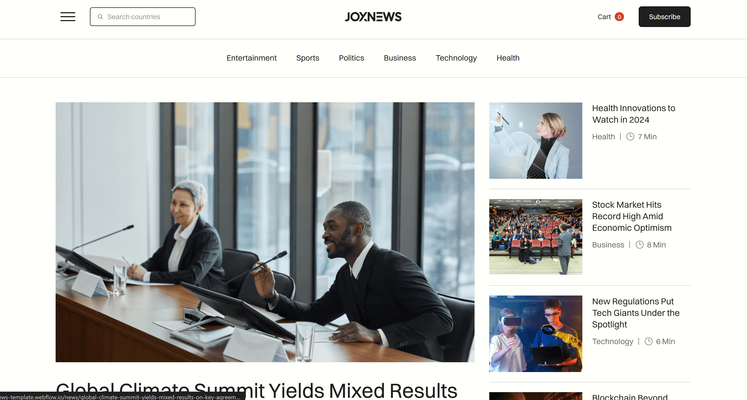 Joxnews Webflow Template