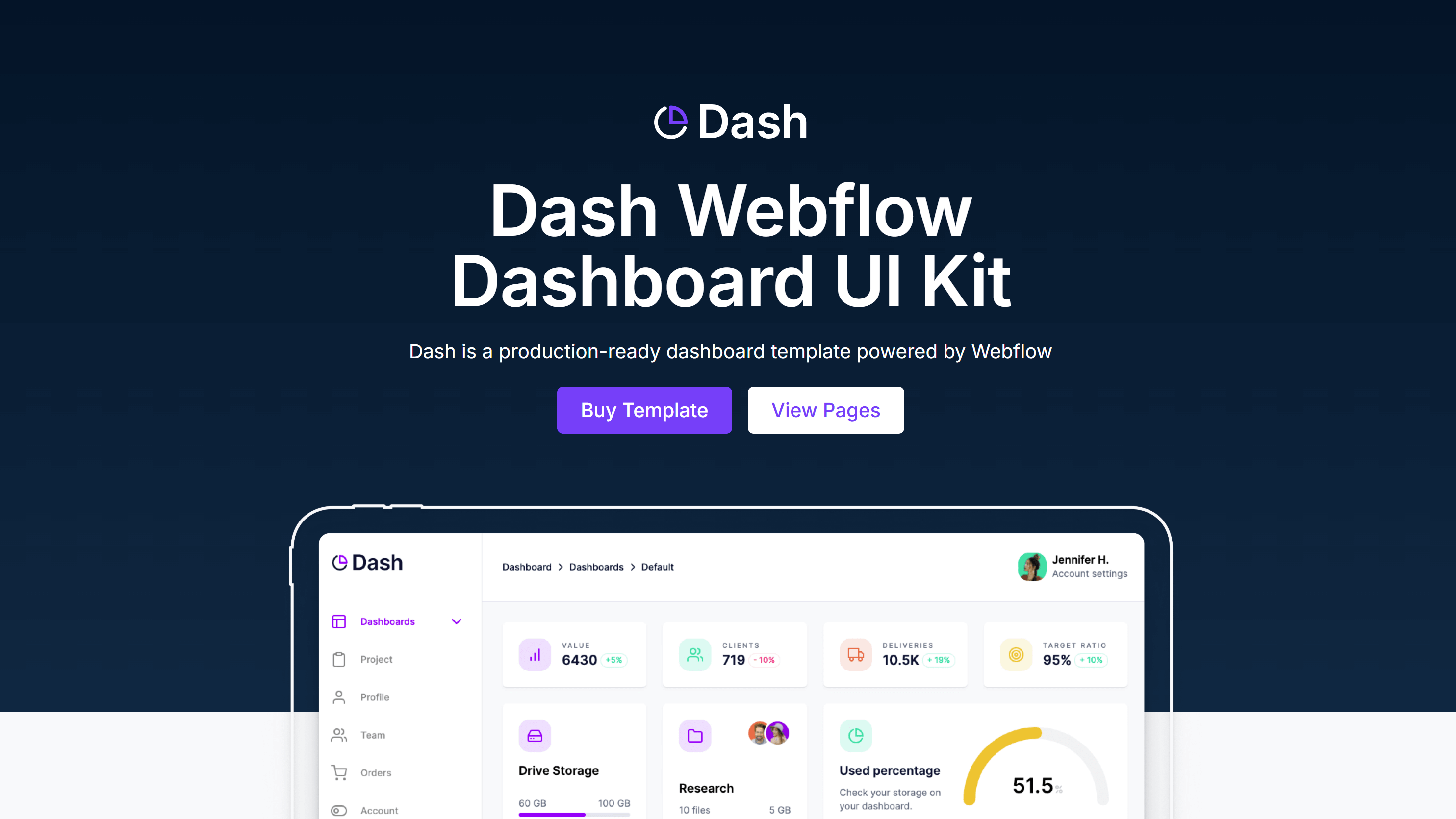 Dash Webflow Template