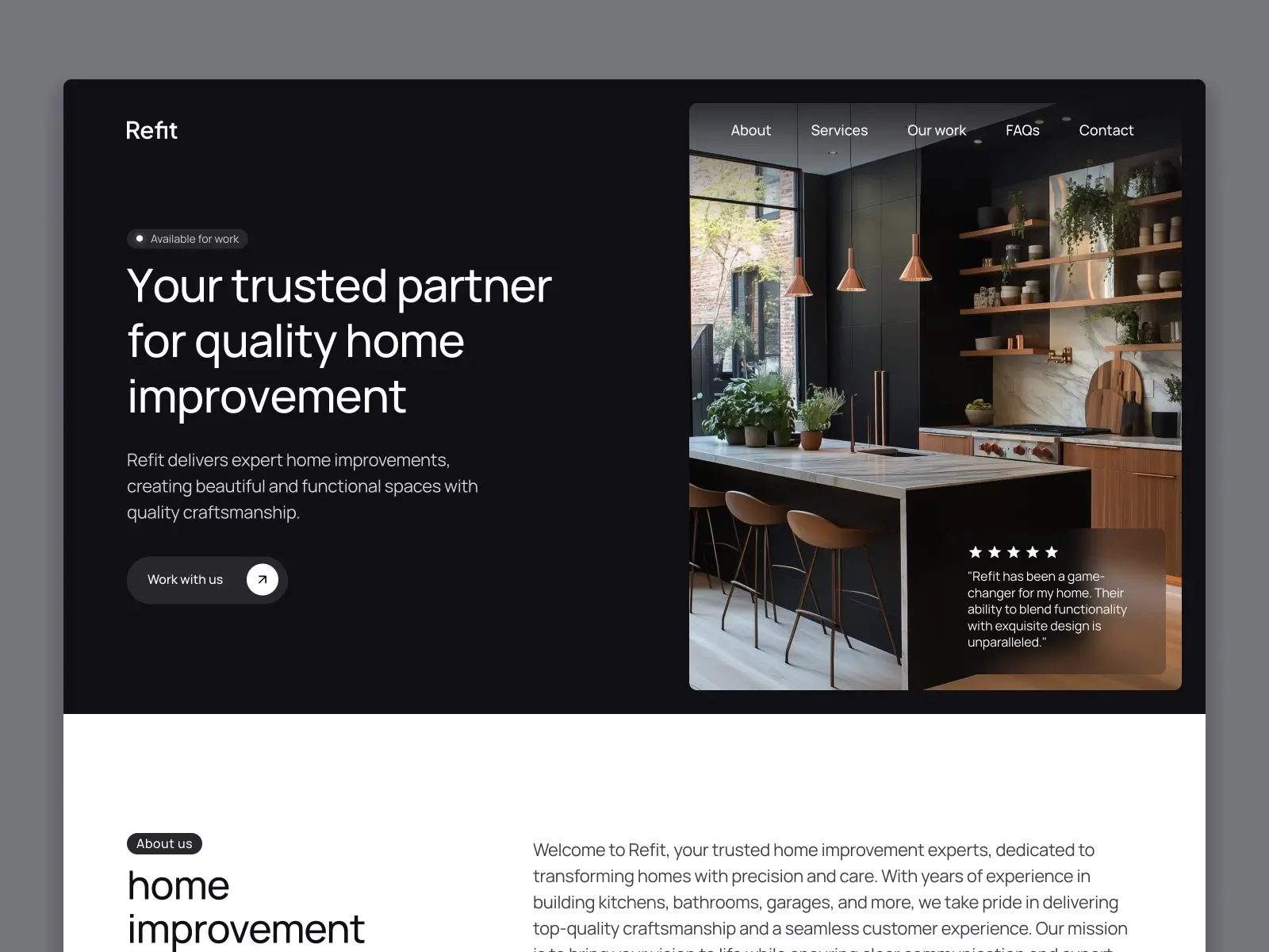 Refit - Free Framer Construction & Renovation Template