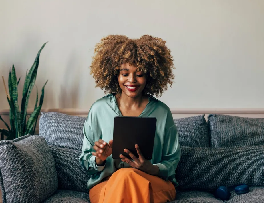 Woman using tablet