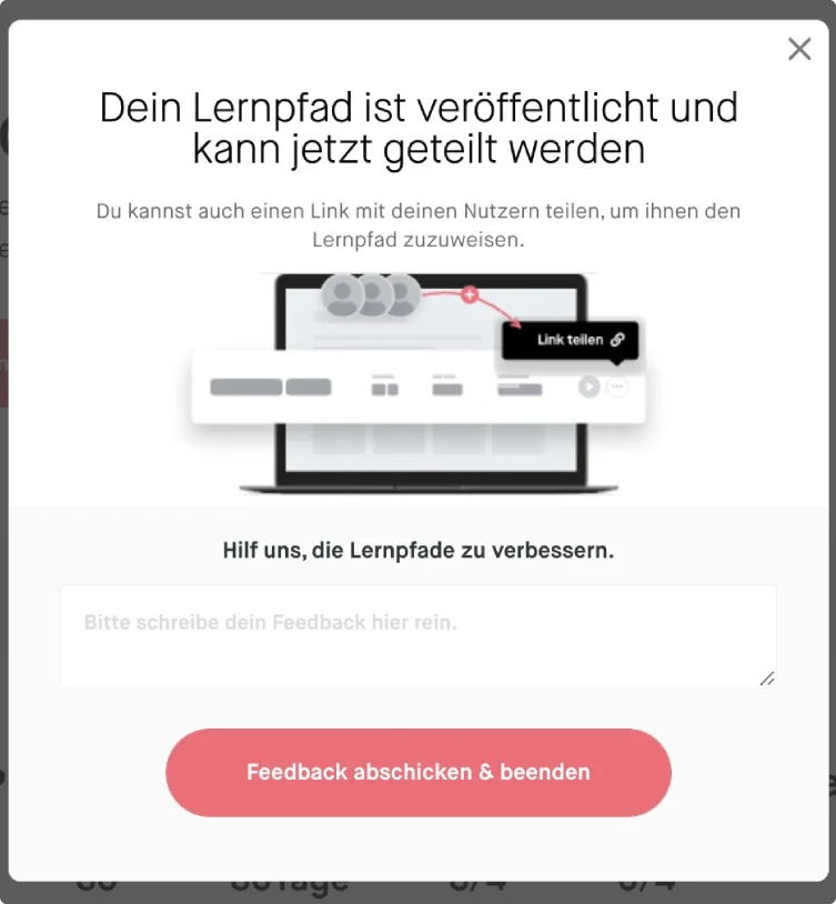 Screenshot: Lernpfad veröffentlichen