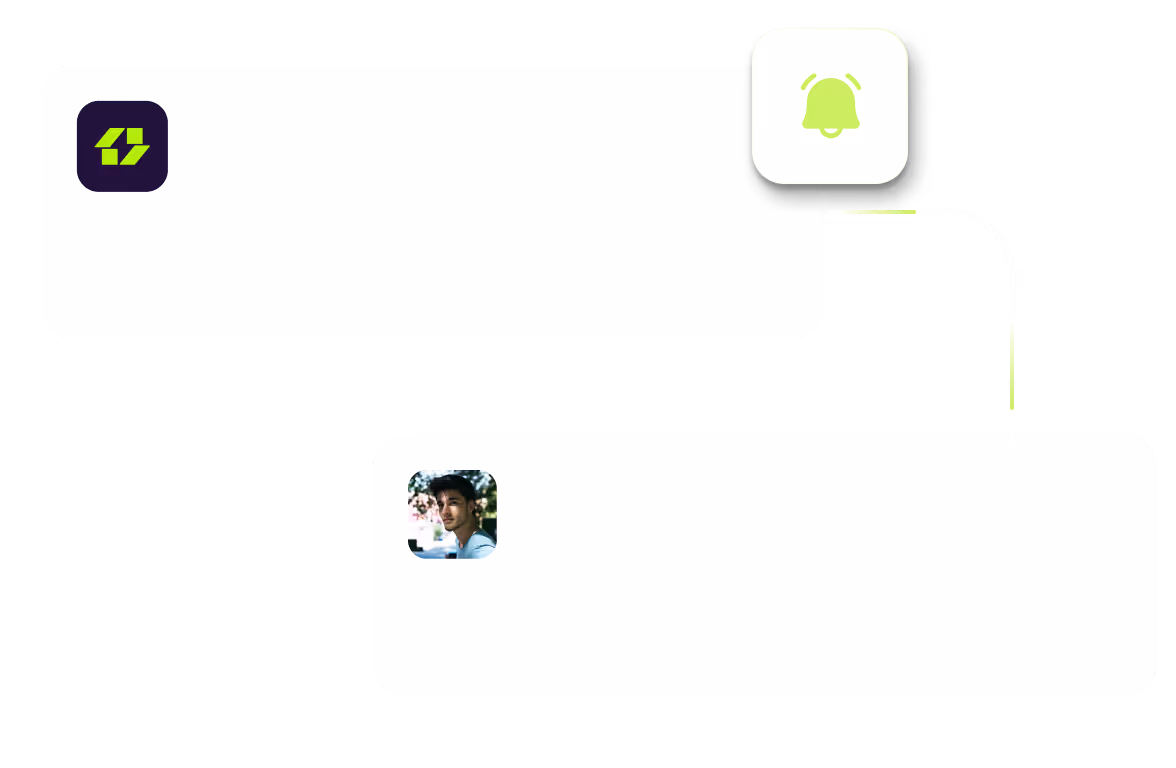 A couple of white speech bubbles with a picture of a man and a woman.