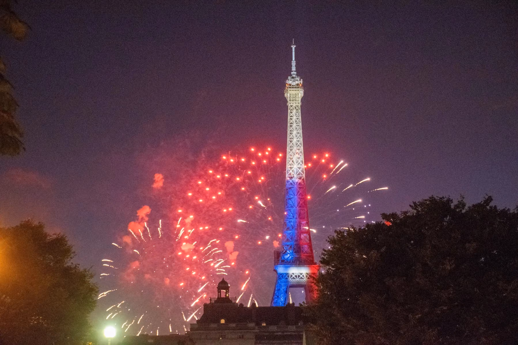 ¿Dónde puedo ver los fuegos artificiales del Día de la Bastilla en París?