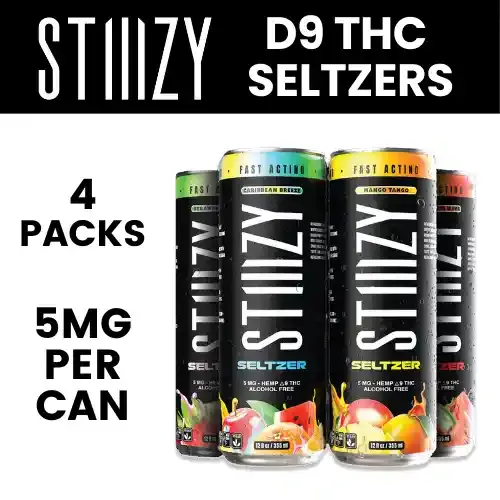 Stiiizy - D9 THC Seltzer - 4pk of 12oz Cans - 5mg each