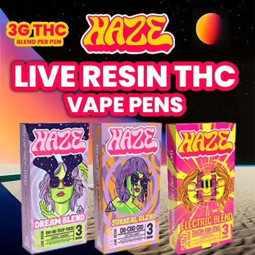Haze - Live Resin THC Disposable Vape Pens - 3g