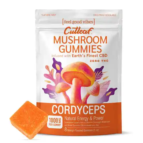 Cutleaf - Zero THC Mushroom Gummies - Cordyceps - 1000mg