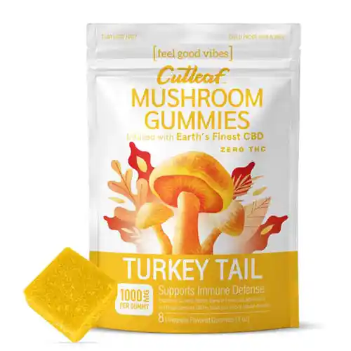 Cutleaf - Zero THC Mushroom Gummies - Turkey Tail - 1000mg