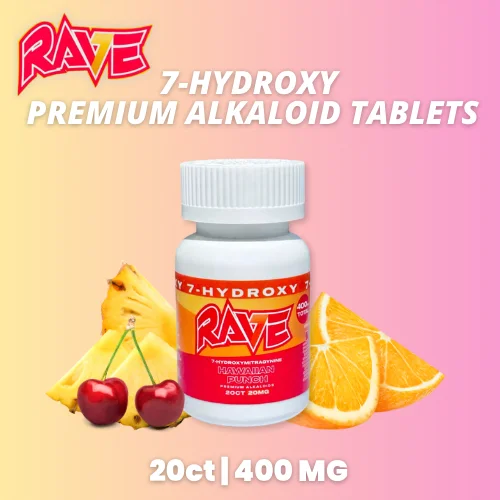 Rave Kratom - 7OH Tablets - Hawaiian Punch - 400mg