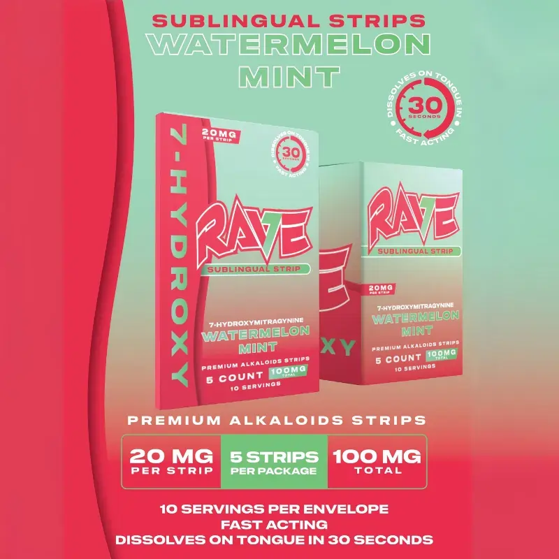 Rave Kratom - 7-Hydroxy Sublingual Strips