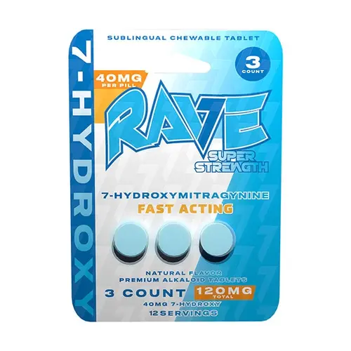 Rave Kratom - 7-OH Super Strength Tablets - 120mg