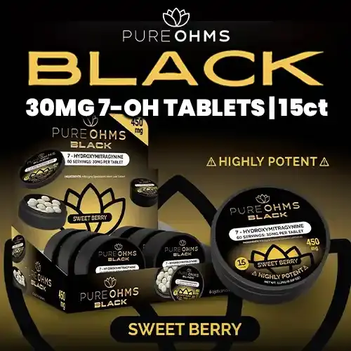 Pure Ohms Black - 7OH Tablets - 30mg Each, 15ct