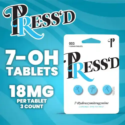 Press'd - Blues - 7OH Tablets - 18mg Each, 3ct