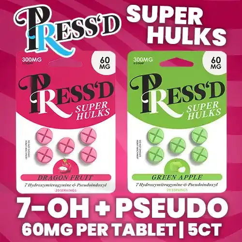 Press'd - Super Hulks 7OH & Pseudo Tablets - 60mg Each, 5 Count