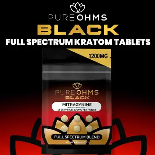 Pure Ohms - Black - Full Spectrum Kratom Tablets - 1200mg