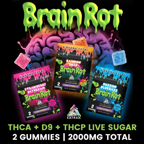 Delta Extrax - BrainRot Gummies - THCA + D9 + THCP - 2000mg