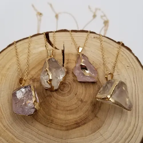 Chakra Jewelry - Natural Amethyst Gold-plated Semi Precious Necklace