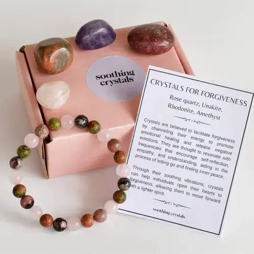 Soothing Crystals - Forgiveness Crystal Gemstone Set + 8mm Bracelet