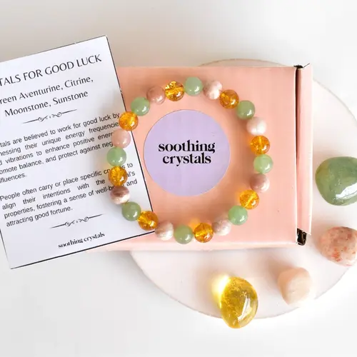 Soothing Crystals - Good Luck Crystal Gemstone Set + 8mm Bracelet