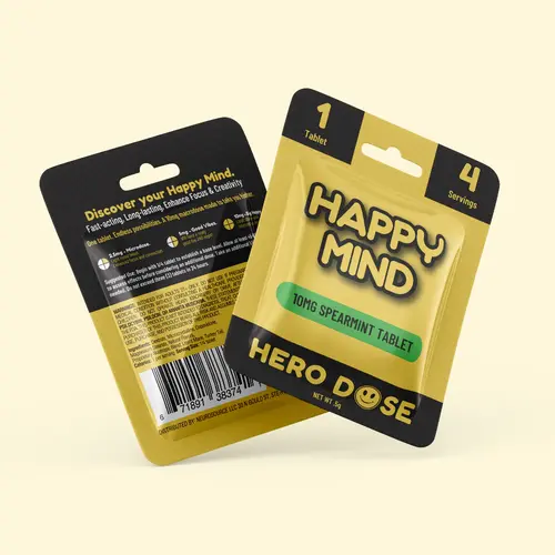 Happy Mind - Hero Dose - Synaptic Surge Mushroom Tablet - 10 mg - 1 Count
