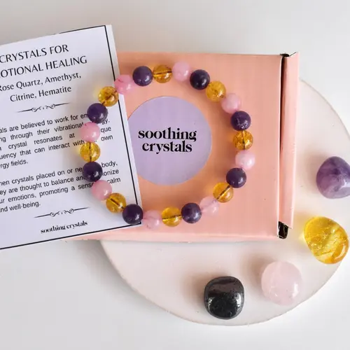 Soothing Crystals - Emotional Healing Crystal Set + 8mm Bracelet