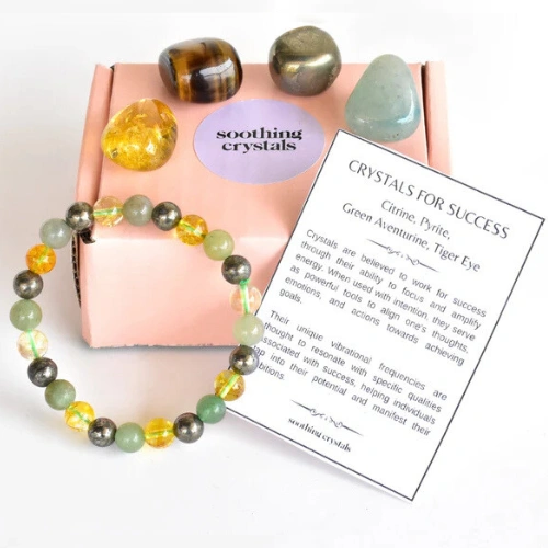 Soothing Crystals - Attract Success Crystal Set + 8mm Bracelet