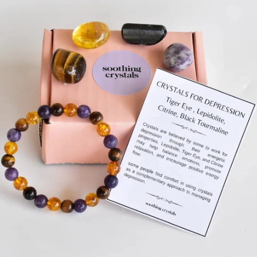 Soothing Crystals - Soothing Depression Crystal Set + 8mm Bracelet
