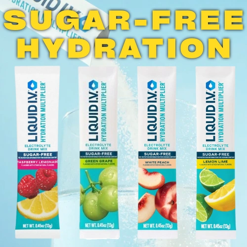 Liquid IV - Hydration Multiplier Electrolyte SUGAR FREE Drink Mix - 10 pack