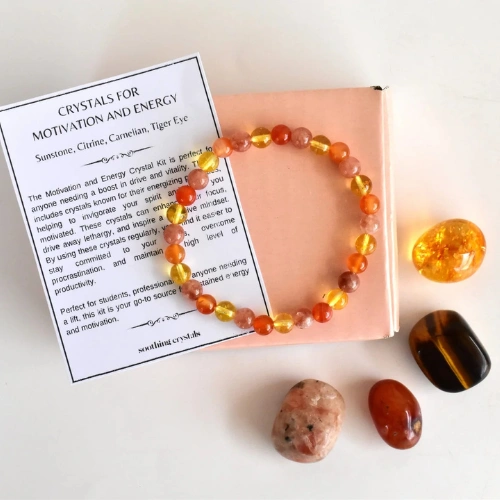 Soothing Crystals - Motivation and Energy Crystal Set + 8mm Bracelet
