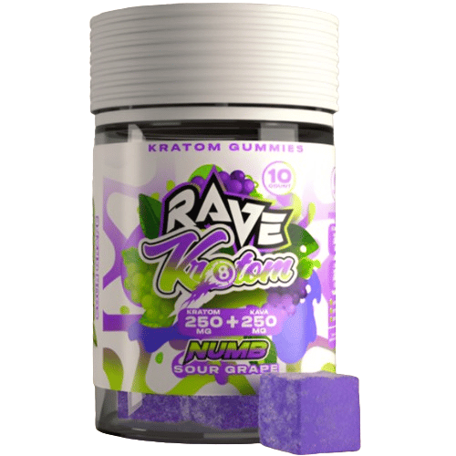 Rave Kratom - Targeted Kratom Extract Gummies - Numb