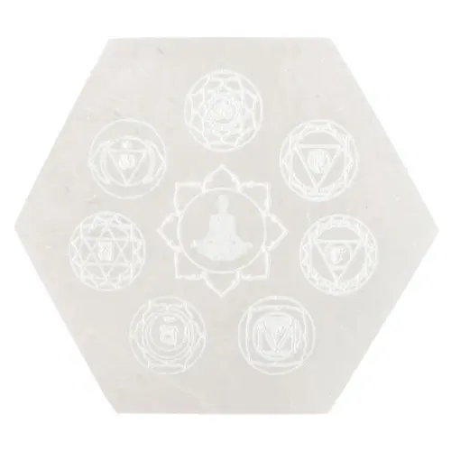 7 Chakra Hexagon Charging Plate - 3.5"