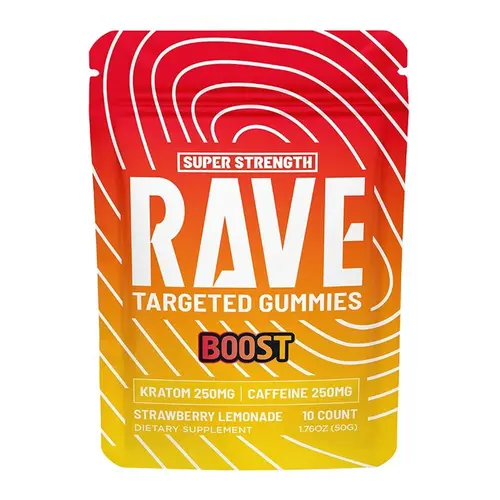 Rave Kratom - Targeted Kratom Extract Gummies - Boost