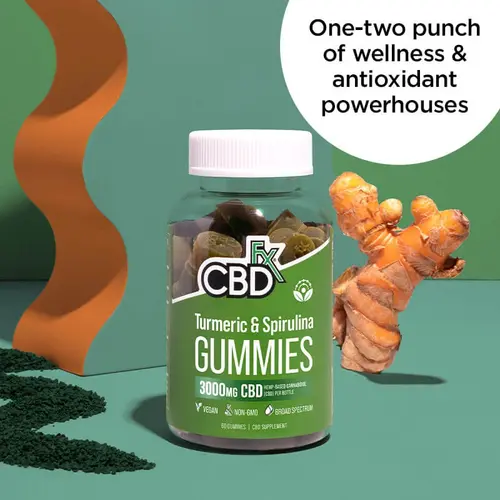 CBDFx - CBD Gummies + Turmeric + Spirulina - 1500mg