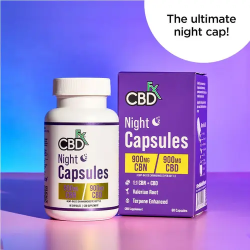 CBDFx - CBN + CBD Night Capsules - 1:1 Ratio 900mg