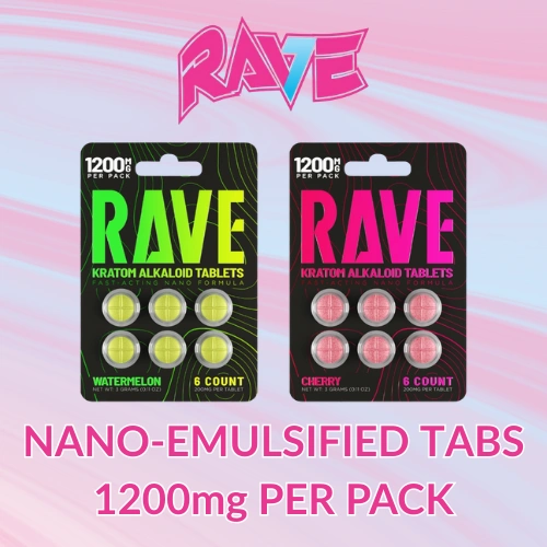 Rave Kratom - Fast-acting Nano Kratom Tablets - 1200mg