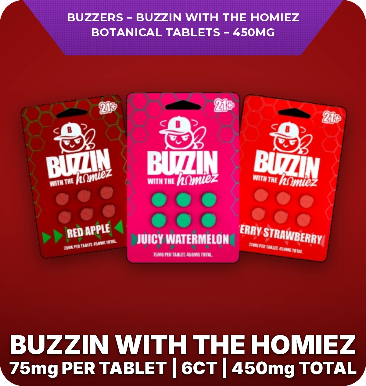 Buzzers - Buzzin With The Homies Botanical Tablets - 450mg