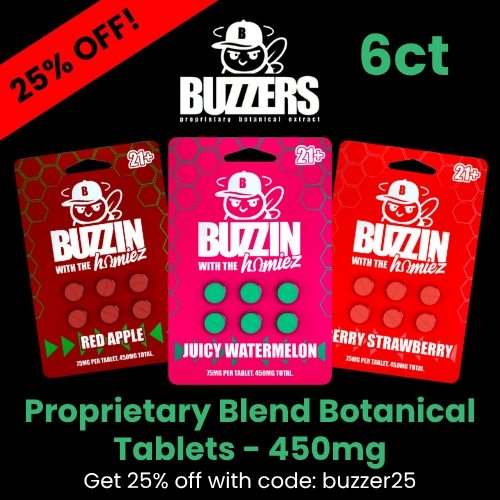 Buzzers - Buzzin With The Homies Botanical Tablets - 450mg