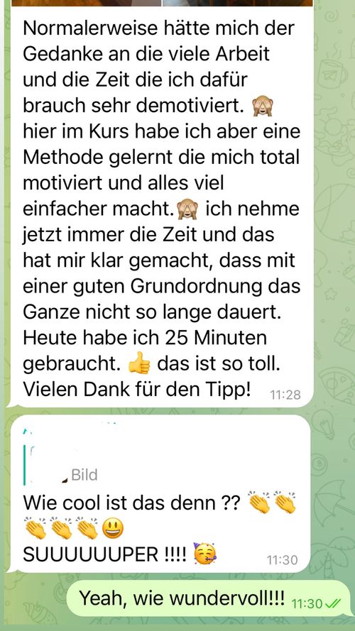 Teilnehmerin Ordnungskurs