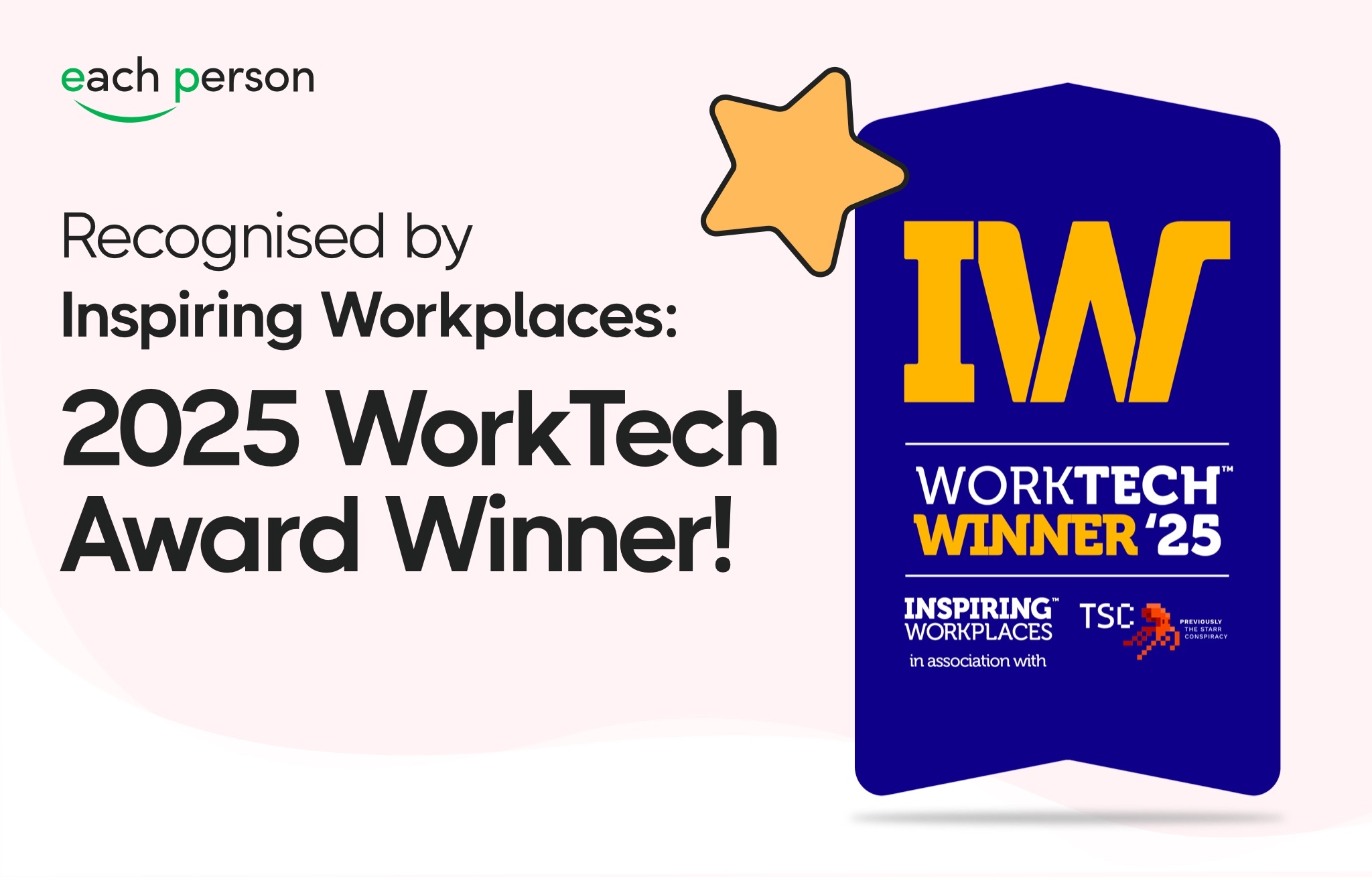 Each Person Recognised as One of Inspiring Workplaces’ Top Global WorkTech Vendors 