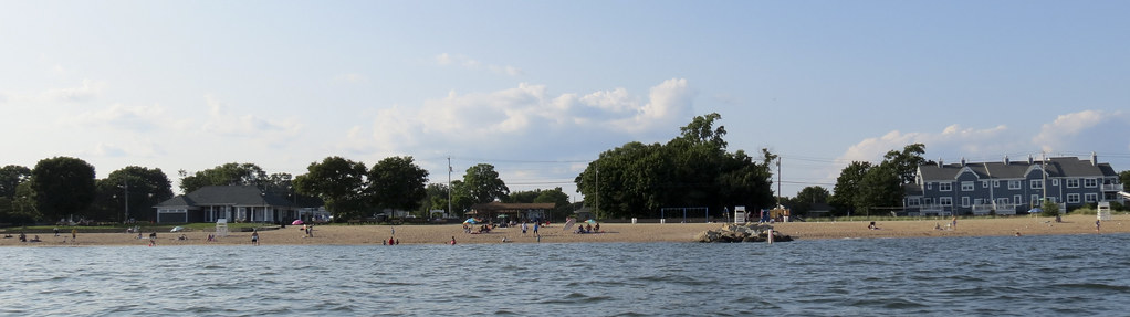 East Haven town beach on Long Island Sound in Connecticut