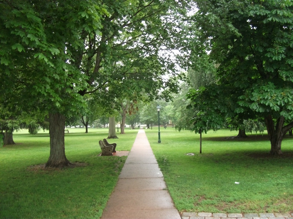 The historic Guilford Green in Guilford, Connecticut