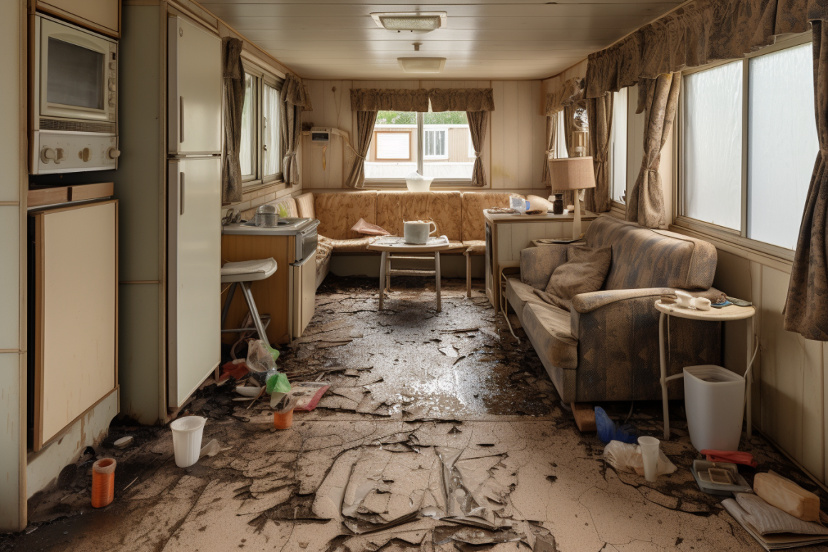 a damp caravan