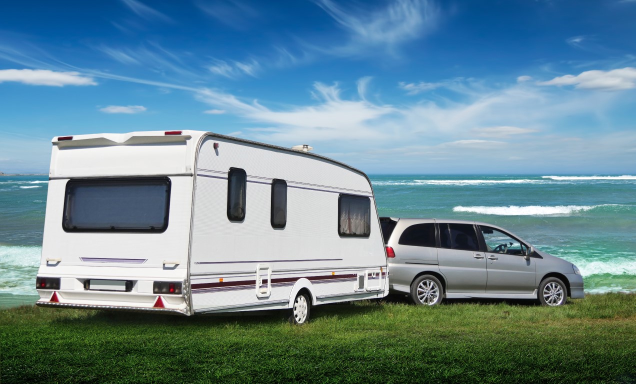 caravan towed by car